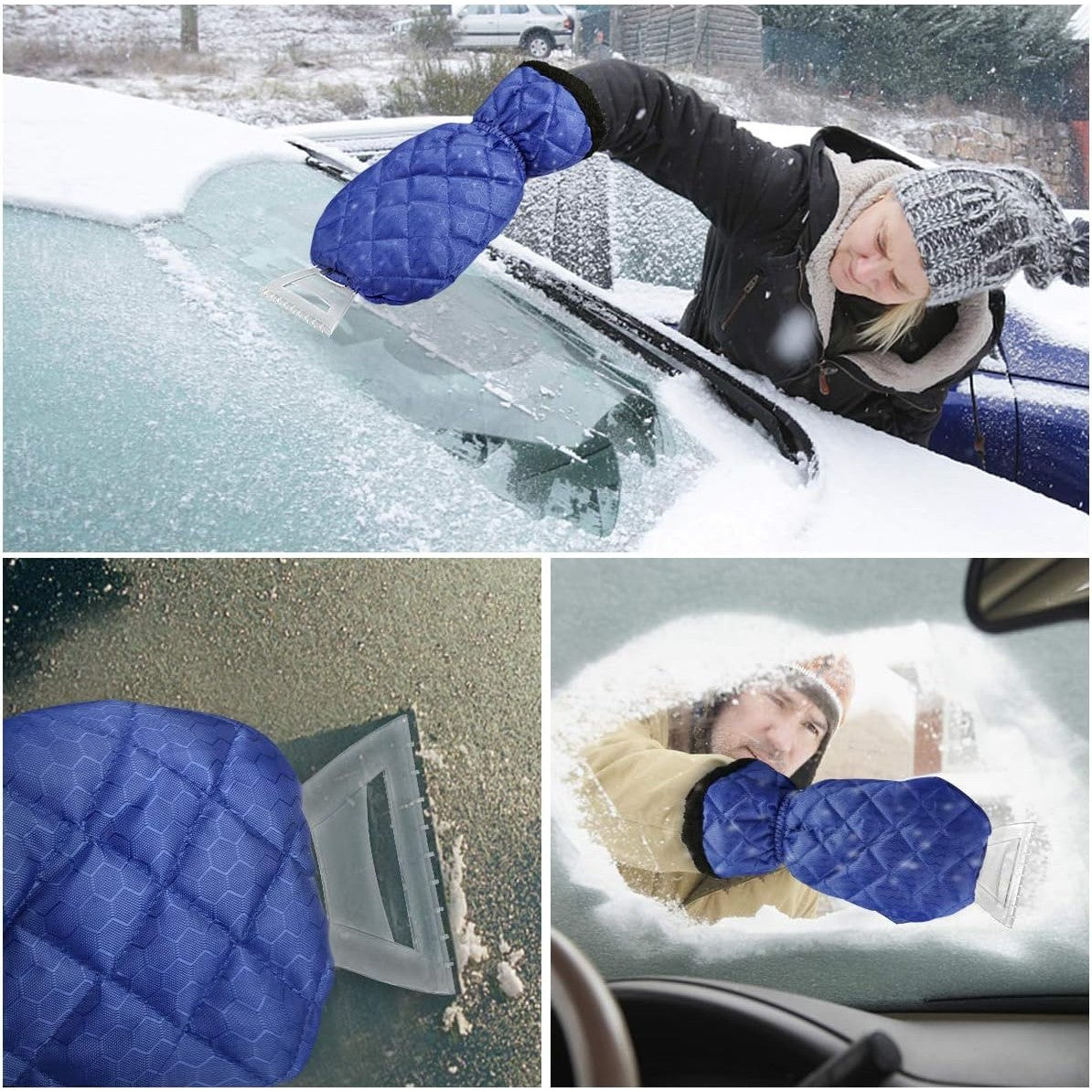 Set Manusa si Racleta pentru Zapada, Vivimall, Impermeabila, Izolatie de Bumbac, 31 x 15 cm, Albastru - vivimall.ro