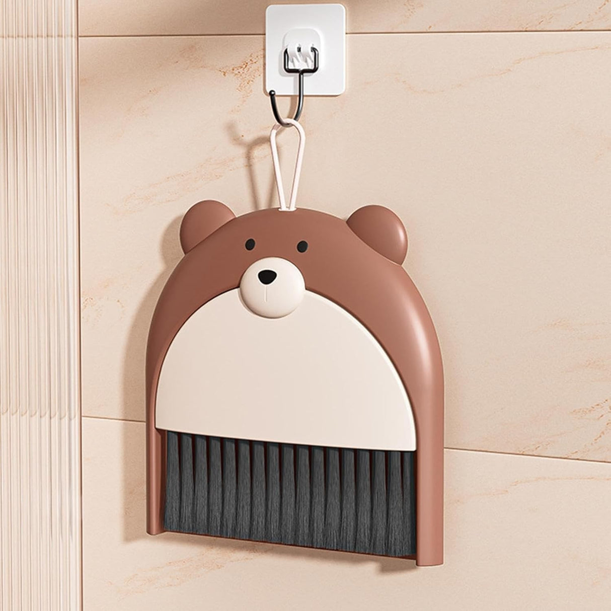 Set Matura si Faras, Vivimall, Pentru Birou, din PP, Model Ursulet, 23.5 x 18 cm, Maro - vivimall.ro