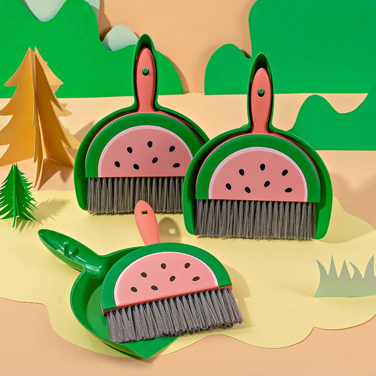 Set Mini Matura si Faras, Vivimall, LITTLE CLEANER, Uz Casnic, pentru Birou, Bucatarie, Casa, Model Pepene Verde, 23 x 18 cm Roz-Verde - vivimall.ro