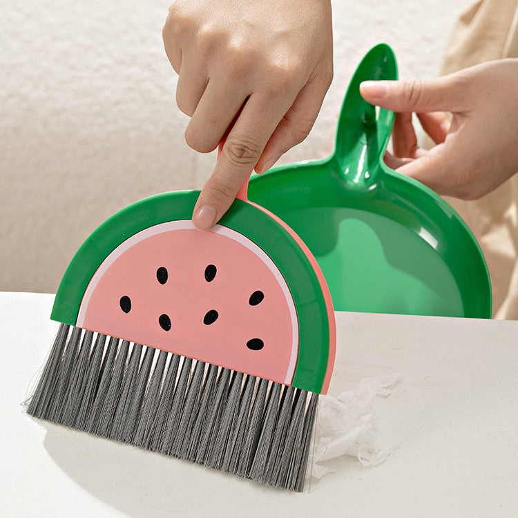 Set Mini Matura si Faras, Vivimall, LITTLE CLEANER, Uz Casnic, pentru Birou, Bucatarie, Casa, Model Pepene Verde, 23 x 18 cm Roz-Verde - vivimall.ro