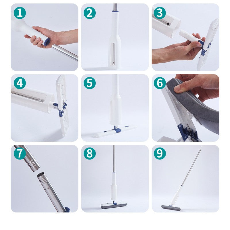 Set Mop Telescopic cu Galeata Pliabila, Vivimall, Albastru, 32 cm, Maner Reglabil 140 cm, Sistem de Stoarcere Eficient - vivimall.ro