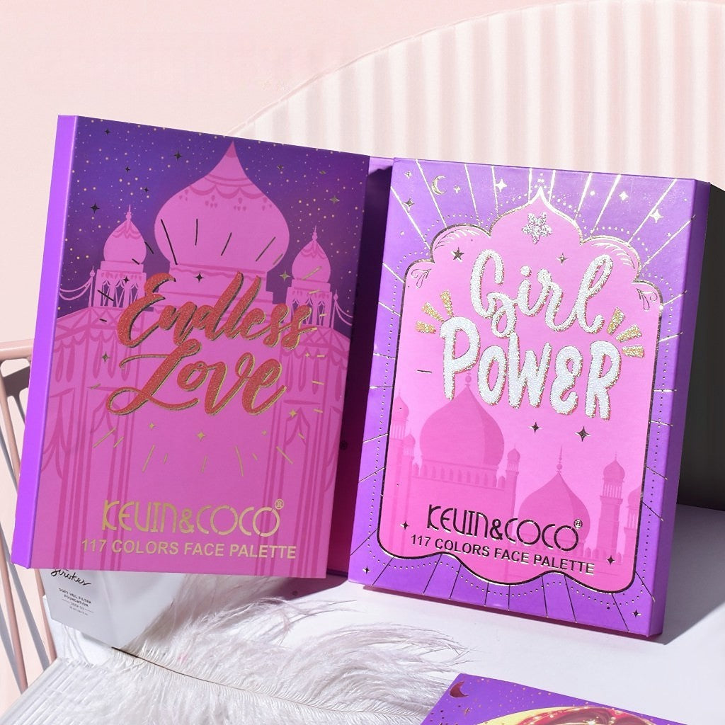Paleta De Machiaj, Kevin &Amp; Coco, Girl Power, Fard De Pleoape, Iluminator, Blush Cremos, 117 Culori, 19 X 14.8 X 3.4 Cm - vivimall.ro