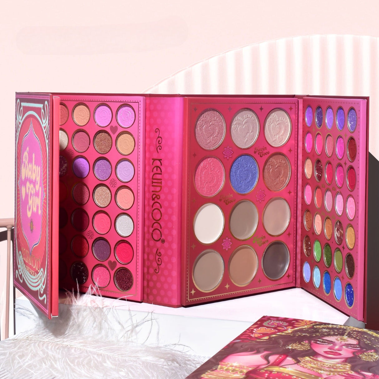 Paleta De Machiaj, Kevin &Amp; Coco, Good Luck, Fard De Pleoape, Iluminator, Blush Cremos, 117 Culori, 19 X 14.8 X 3.4 Cm - vivimall.ro