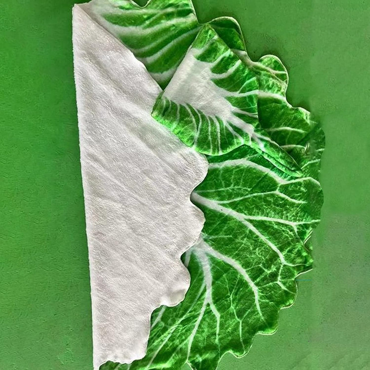 Set patura flanel si caciula Vivimall, forma frunza de salata, pentru nou-nascuti, material poliester, 85 cm, verde - vivimall.ro