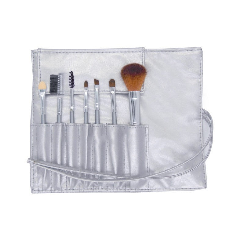 Set Portabil 7 Piese Pentru Machiaj Cu Husa Gri - vivimall.ro