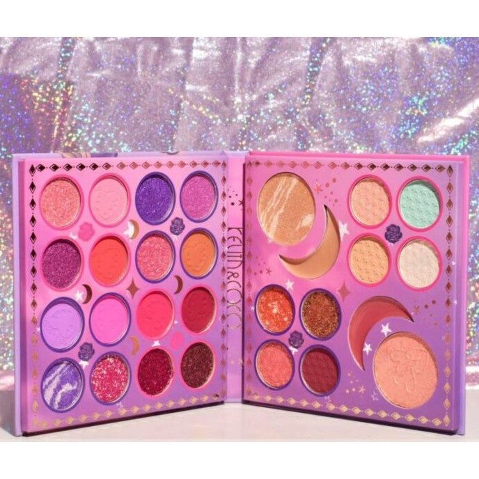 Set Produse de Machiaj, Kevin & Coco, 28 Culori, Fard de Ochi, Ruj, Pensula si Creion, Varianta 2 - vivimall.ro