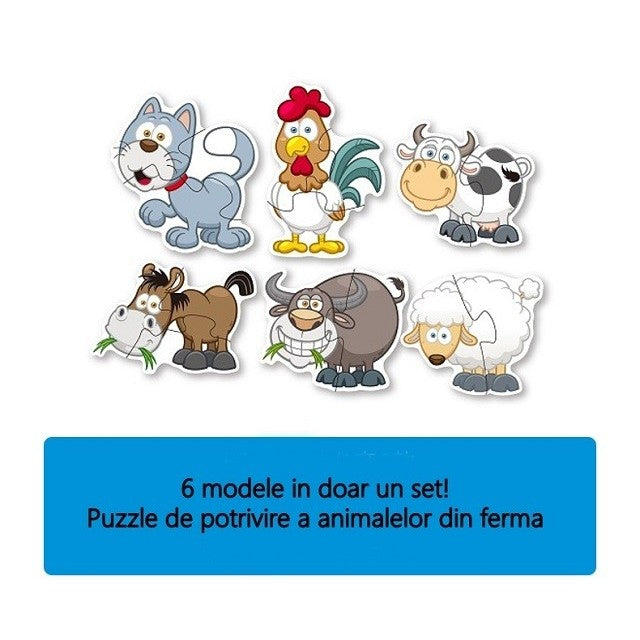 Set puzzle 6 animale, Vivimall, animalele de la ferma - vivimall.ro