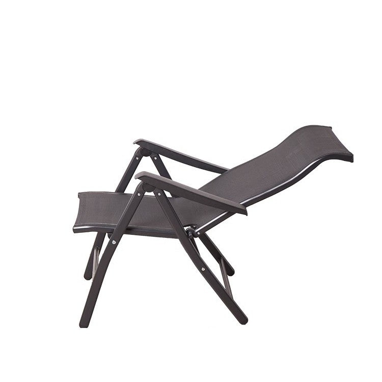 Scaun 2in1 de Gradina, Vivimall, Sezlong, Suport Picioare, Pliabil, Cadru Metalic, Impermeabil, 47 x 110 x 46 cm, Negru - vivimall.ro