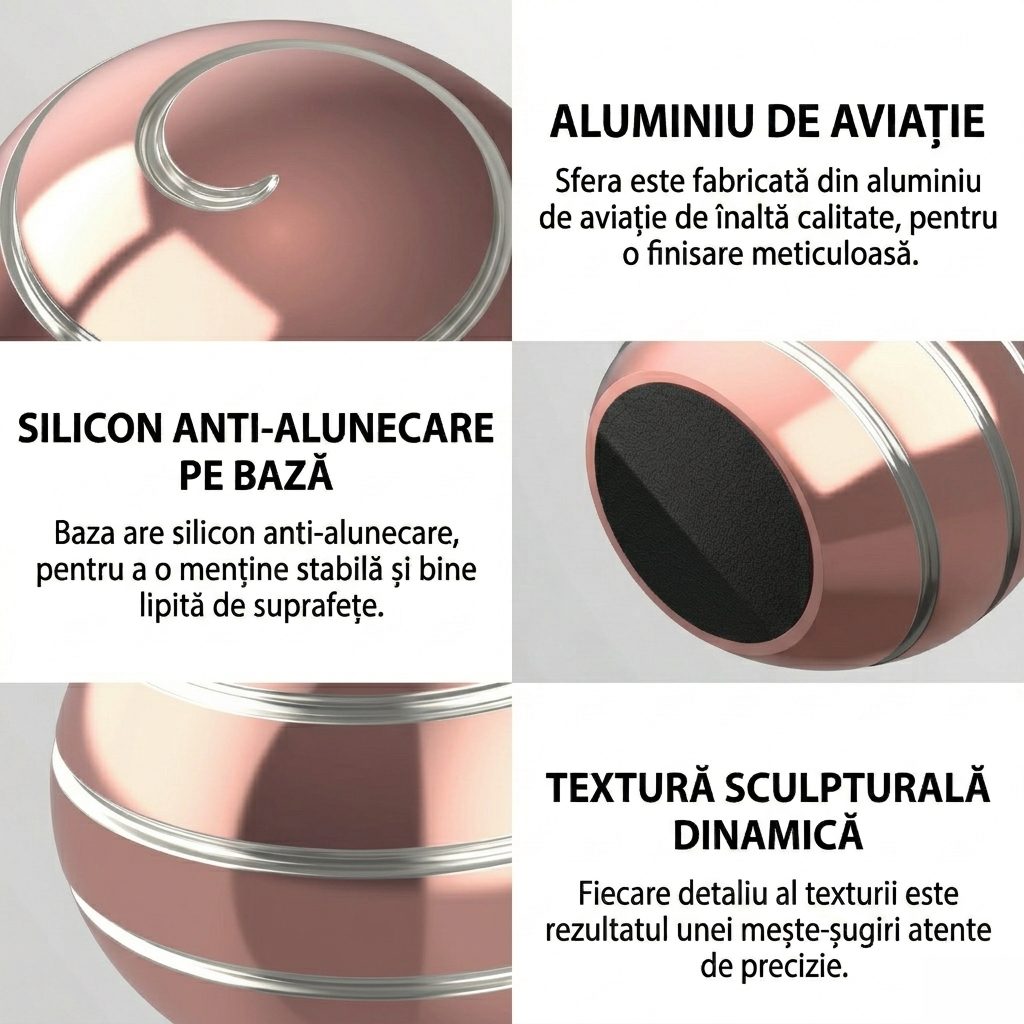 Sferă Fidget Spinner Flippy roz pastel în palmă, demonstrație utilizare, jucărie antistres