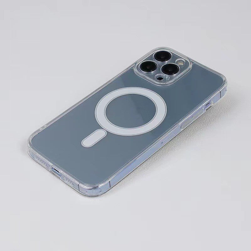 Husa protectie Flippy pentru iPhone 14 Pro Mag Safe, 2 in 1 incarcare si magnet, Silicon si Acril, Transparenta - vivimall.ro
