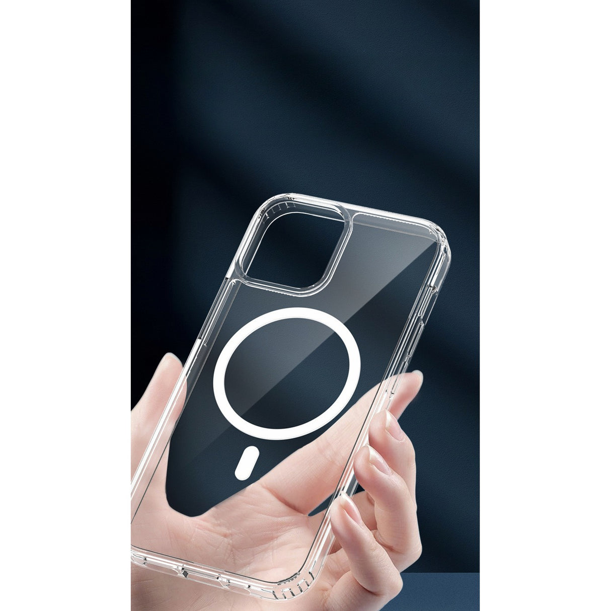 Husa protectie Flippy pentru iPhone 13 Mag Safe, 2 in 1 incarcare si magnet, Silicon si Acril, Transparenta - vivimall.ro