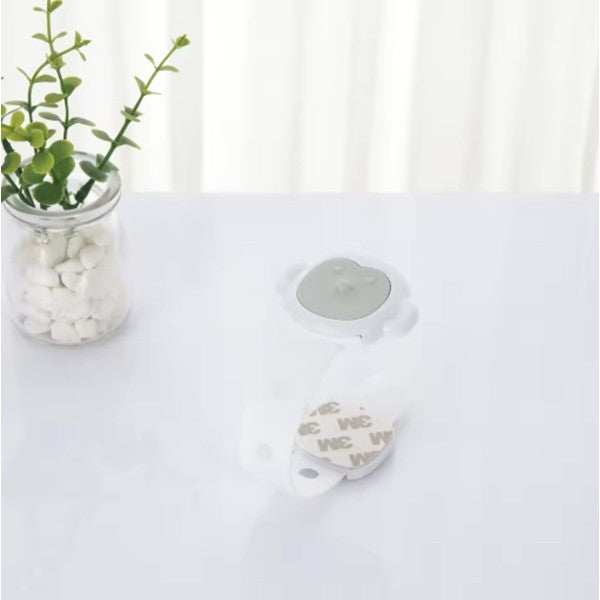 Siguranta pentru Usi Copii, Vivimall, Sistem de Blocare Sertare, Dulap, Frigider, Adeziv, cu Sistem de Inchidere Dublu, Model Maimutica, Alb - vivimall.ro