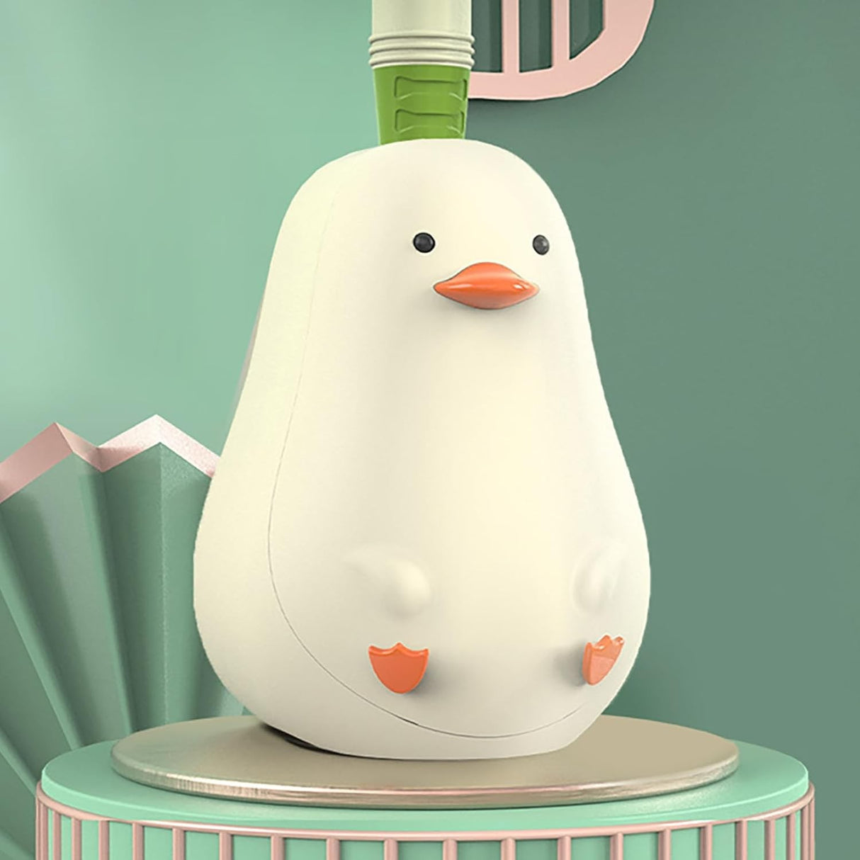 Perie de Toaleta, Flippy, cu Suport de Perete, Recipient Detergent, 2 Tipuri de Perii, Model Rata, Albastru