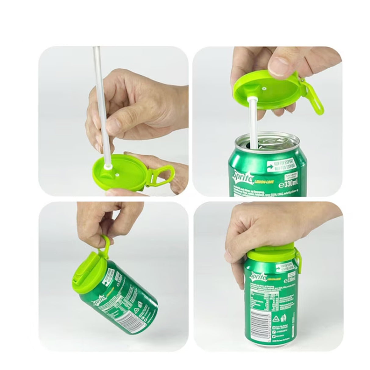 Capac Anti Varsare pentru Doze, Flippy, Model cu Pai Transparent, Reutilizabil, din Plastic, cu Maner Transportabil, 5.4 cm, Rozov - vivimall.ro
