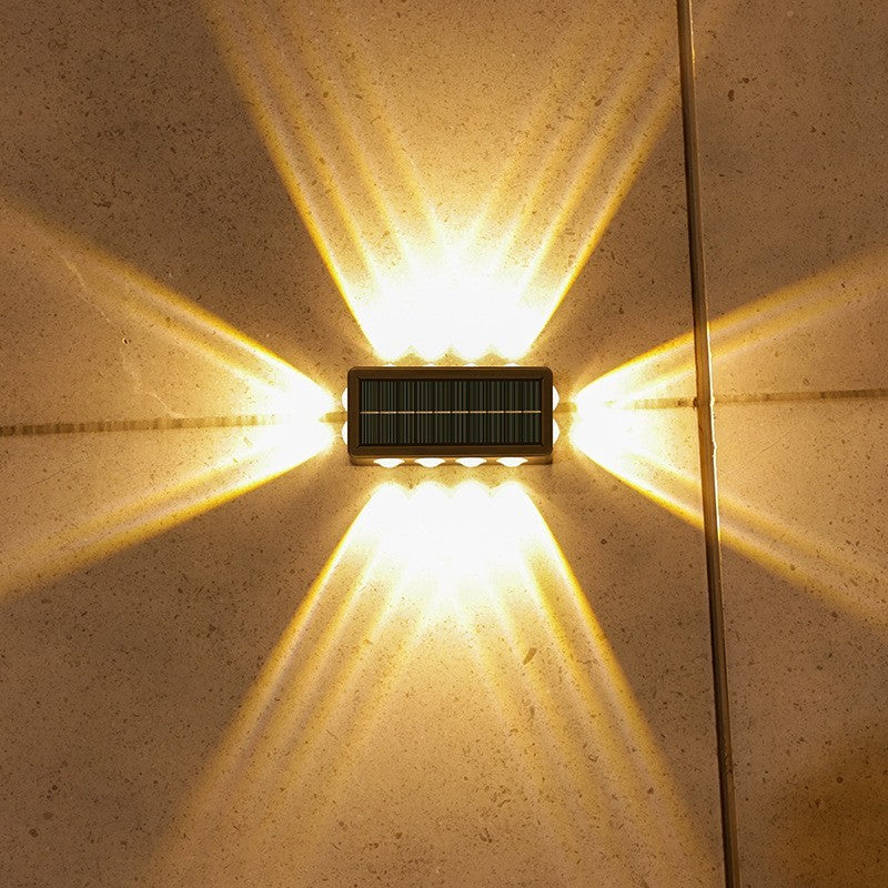 Lampa Solara, Vivimall, 8+4 LED, Lumina Calda, din ABS+PC, 19 x 9.5 cm, IP65, Negru - vivimall.ro