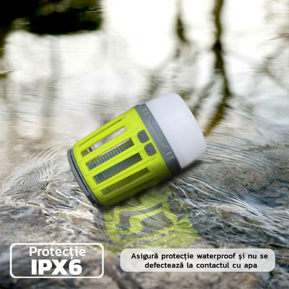 Lampă UV antiinsecte Vivimall, anti muste, anti tantari, Conectare la priza prin USB, portabil, 3.7 V, 200 lumeni, 8.5 x 13.3 cm, Verde - vivimall.ro