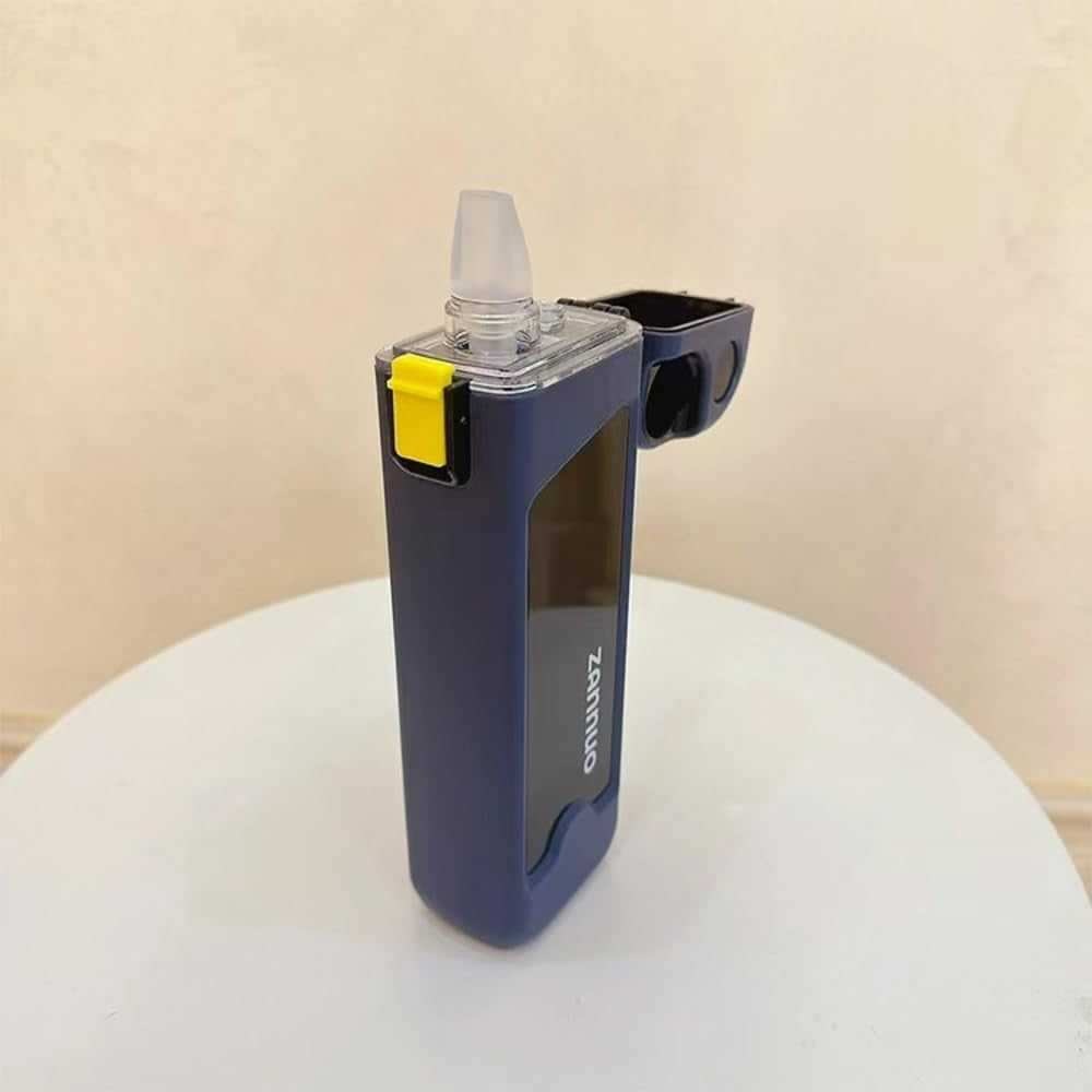 Sticla de Apa pentru Sport, Vivimall, 350 ml, cu Pai si Capac, 23x7x4.4 cm, Buton de Blocare, din PC, Albastru - vivimall.ro