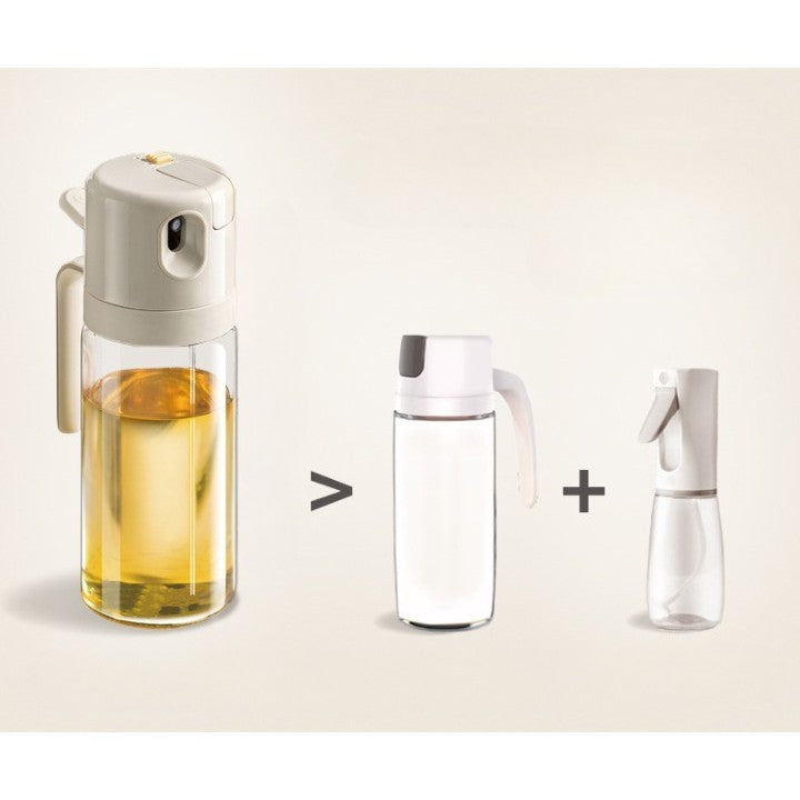 Dispenser pentru Ulei, Vivimall, prin Curgere si Pulverizare, Deschidere si Inchidere Automata a Rezervorul, 550mL, 11.4x7.8x22.8cm, Gri - vivimall.ro