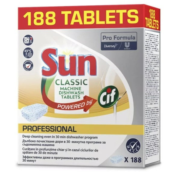 SUN Professional Classic – Tablete pentru Masina de Spalat Vase, 188 buc - vivimall.ro