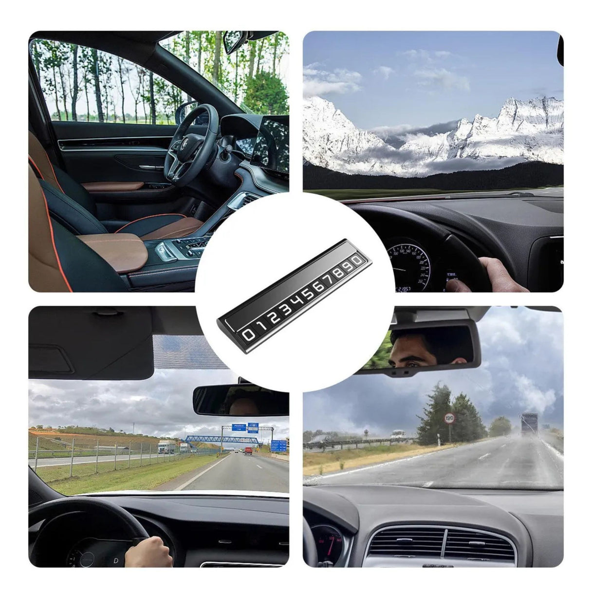 Suport auto Flippy cu capac închis, confidențialitate asigurată, design metalic compact negru