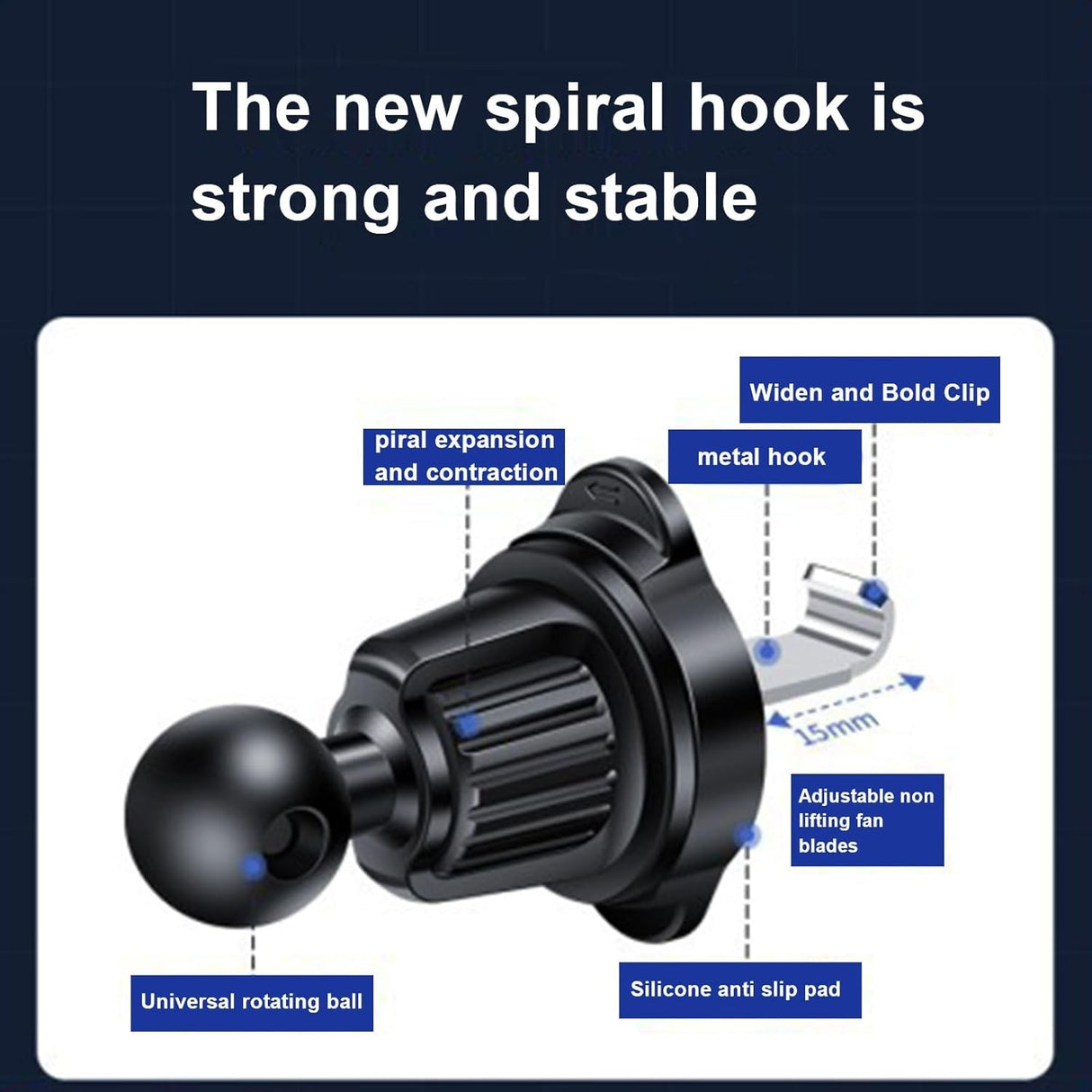 Suport Auto pentru Telefon, Vivimall, MagSafe, cu Magnet, Prindere Grila de Ventilatie, Detalii Fine, Rotativ 360 de Grade, Plastic Magnet Silicon, 5.1x3.9 cm, Negru - vivimall.ro