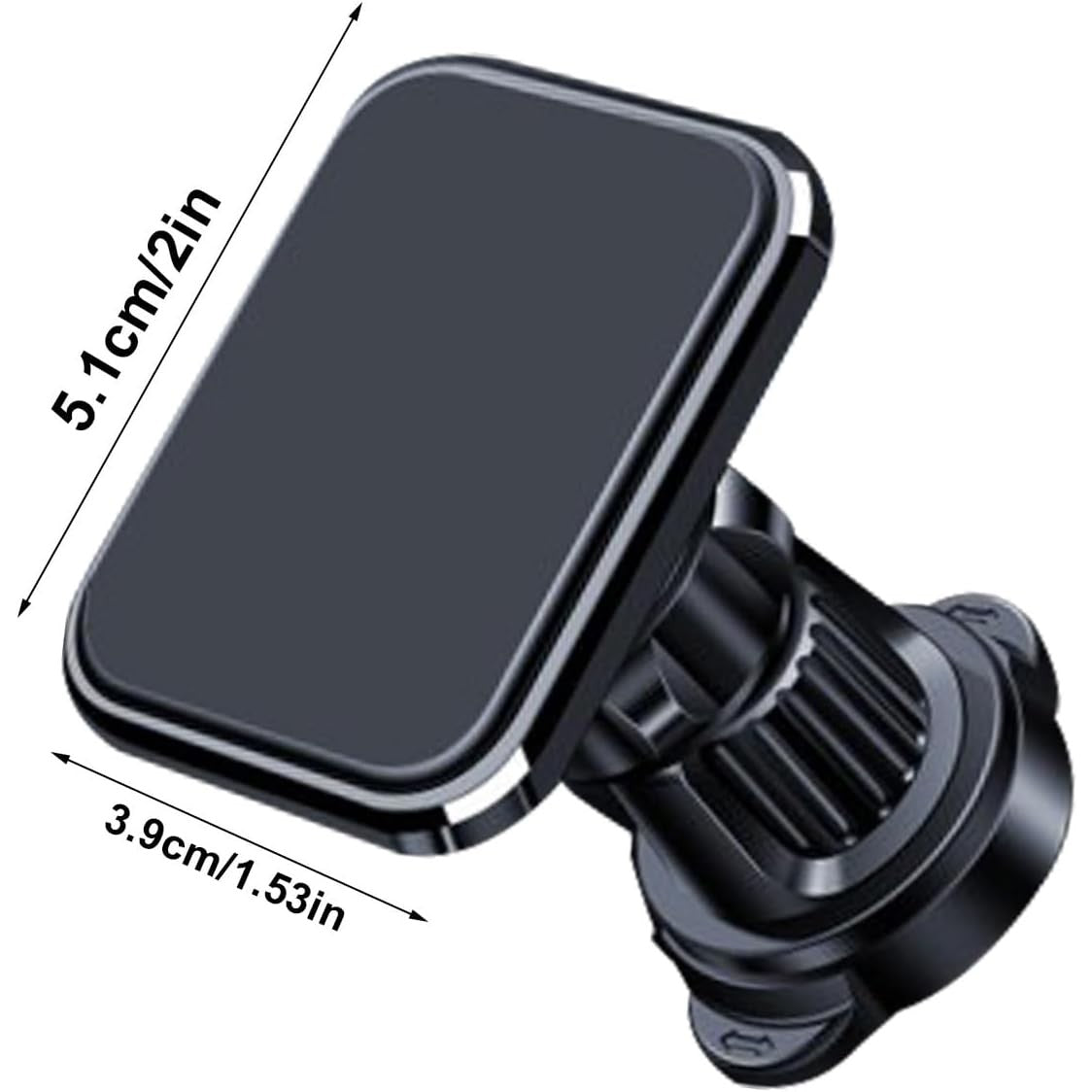 Suport Auto pentru Telefon, Vivimall, MagSafe, cu Magnet, Prindere Grila de Ventilatie, Detalii Fine, Rotativ 360 de Grade, Plastic Magnet Silicon, 5.1x3.9 cm, Negru - vivimall.ro