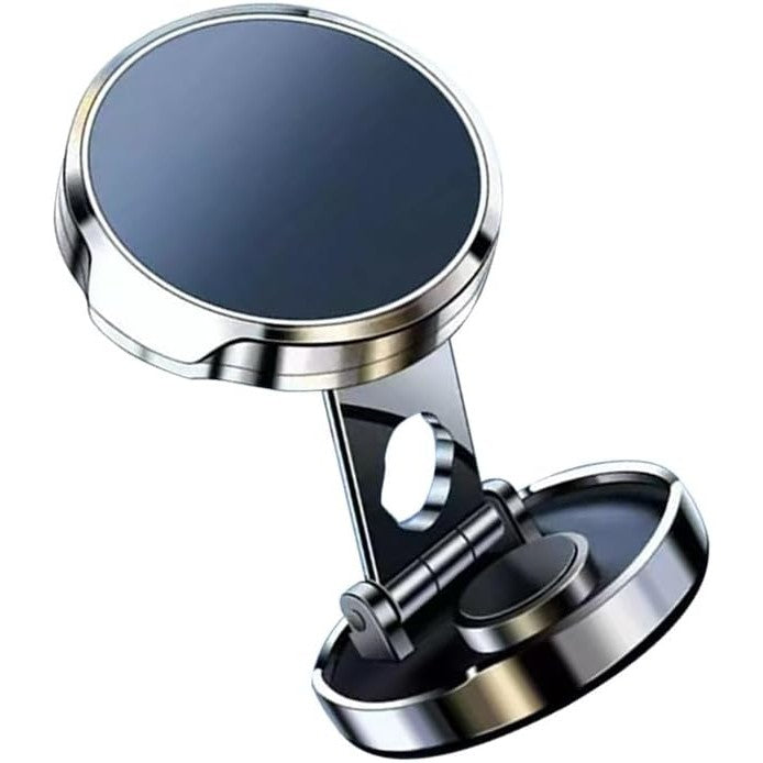 Suport de Telefon, Vivimall, cu Adeziv, din ABS si Magnet, Pliabil, Diametru 4.4 cm, Universal, Argintiu - vivimall.ro