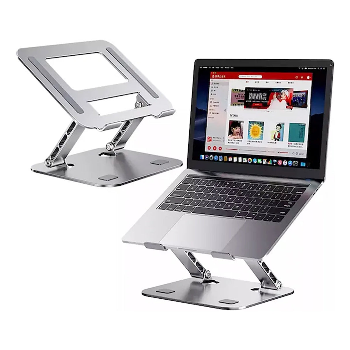 Suport ergonomic Flippy cu laptop montat, poziție de lucru corectă la birou, compatibil 11-17.3 inch