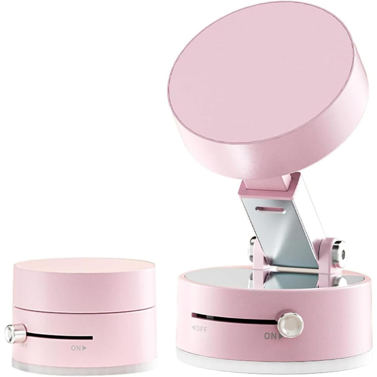 Suport Magnetic Auto pentru Telefon, Vivimall, cu Ventuza, Pliabil și Retractabil, Fixare prin Vid și Magnet, Rotativ 360°, Roz - vivimall.ro