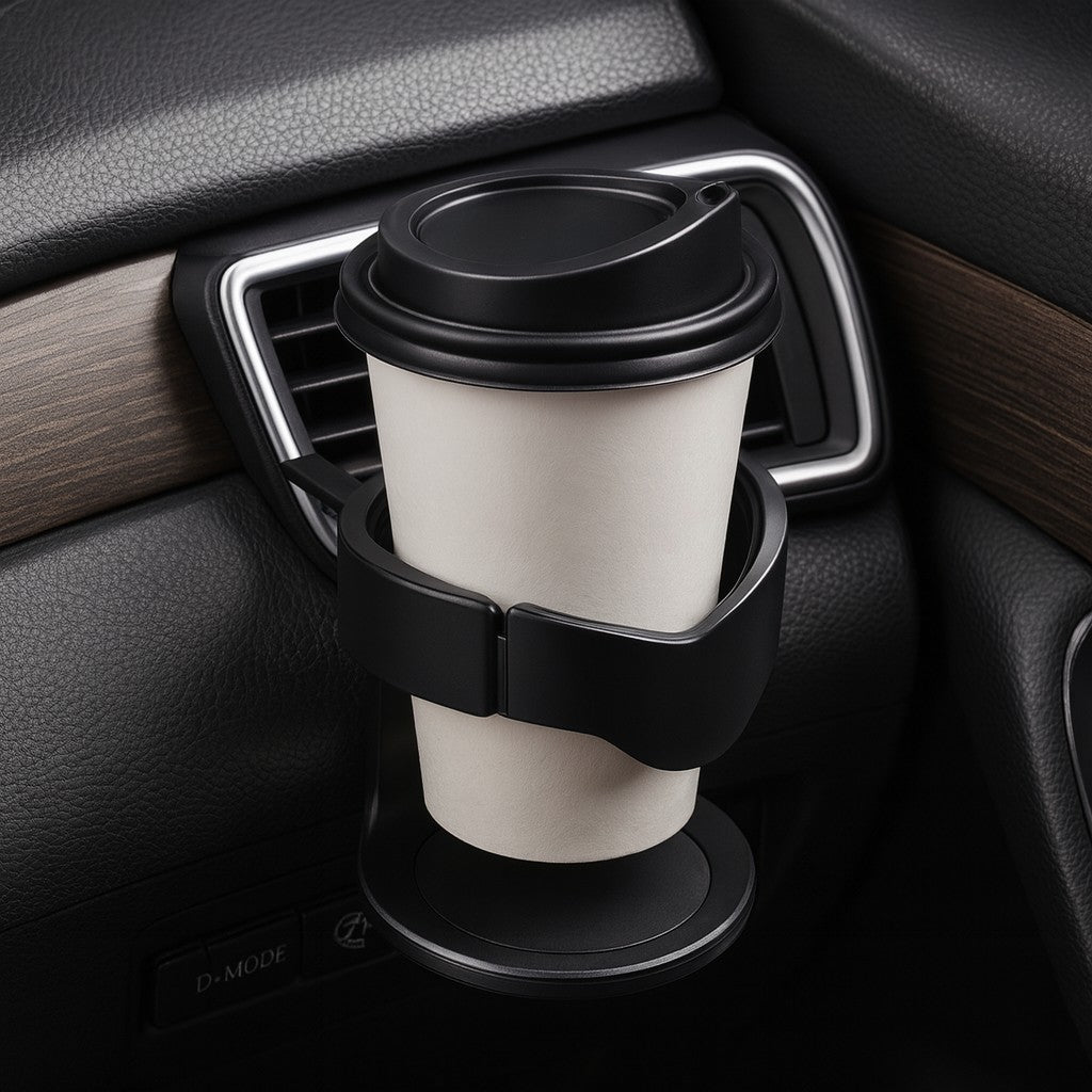 Suport pahar Flippy pentru mașină, design compact și minimalist, vedere din spate