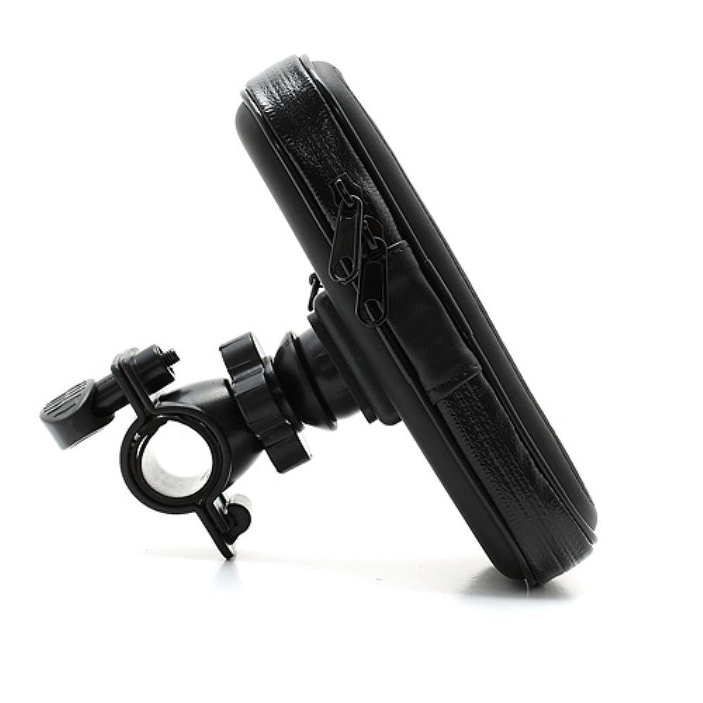 Suport husa telefon mobil Flippy pentru bicicleta si motocicleta, rezistent apa si socuri, touchscreen, 360 rotativ, negru, 4.8 - 5.4 inch - vivimall.ro