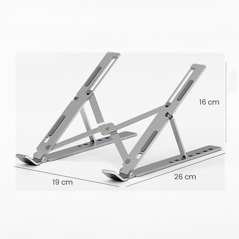Suport pentru Laptop, Vivimall, Suport Portabil Pliabil, Universal Reglabil Suspendat pentru Tableta, din Aliaj si ABS, 100-160 mm, 26 x 19 x 16 cm, Silver Gray - vivimall.ro