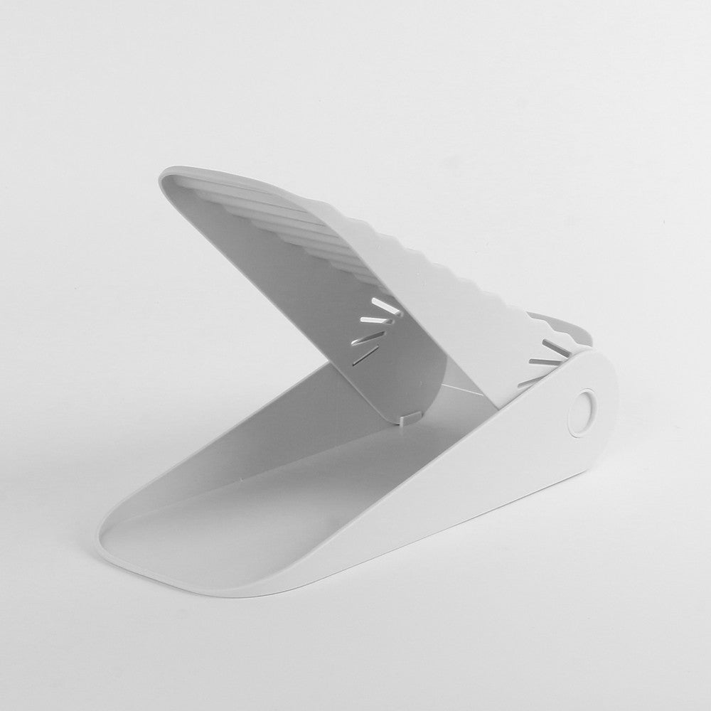 Suport pentru Pantofi, Vivimall, cu Două Straturi, Organizator, Antiderapant și Durabil, Inălțime Reglabilă, 25.5x11x7.5 cm, Alb, 150 g - vivimall.ro