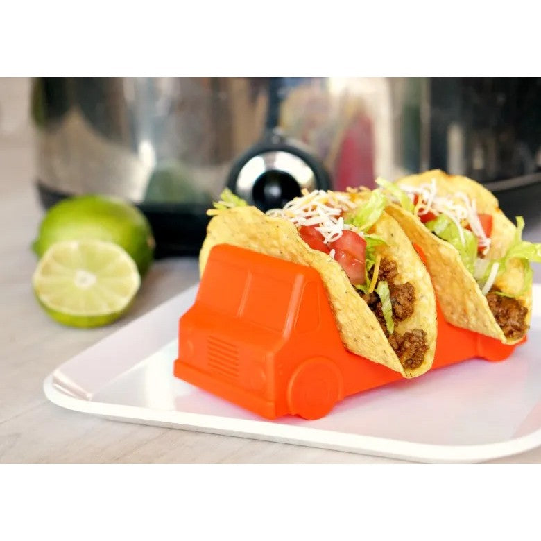 Suport pentru Taco, Vivimall, Model Autobuz, 14 x 7.5 x 6.5 cm, din PP, Portocaliu - vivimall.ro