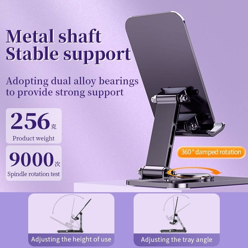 Suport pentru Telefon, Vivimall, Suport Pliabil pentru Streaming, din Aliaj de Aluminiu, Compatibil cu Tableta, pentru Birou, 14.6 x 11.5 x 7 cm, Space Grey - vivimall.ro