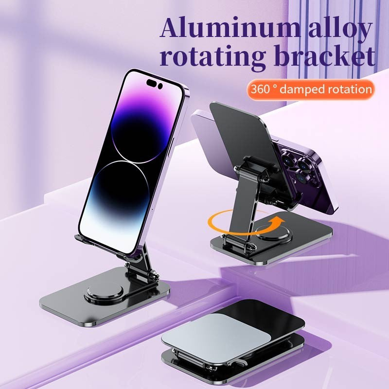Suport pentru Telefon, Vivimall, Suport Pliabil pentru Streaming, din Aliaj de Aluminiu, Compatibil cu Tableta, pentru Birou, 14.6 x 11.5 x 7 cm, Aurora Silver - vivimall.ro