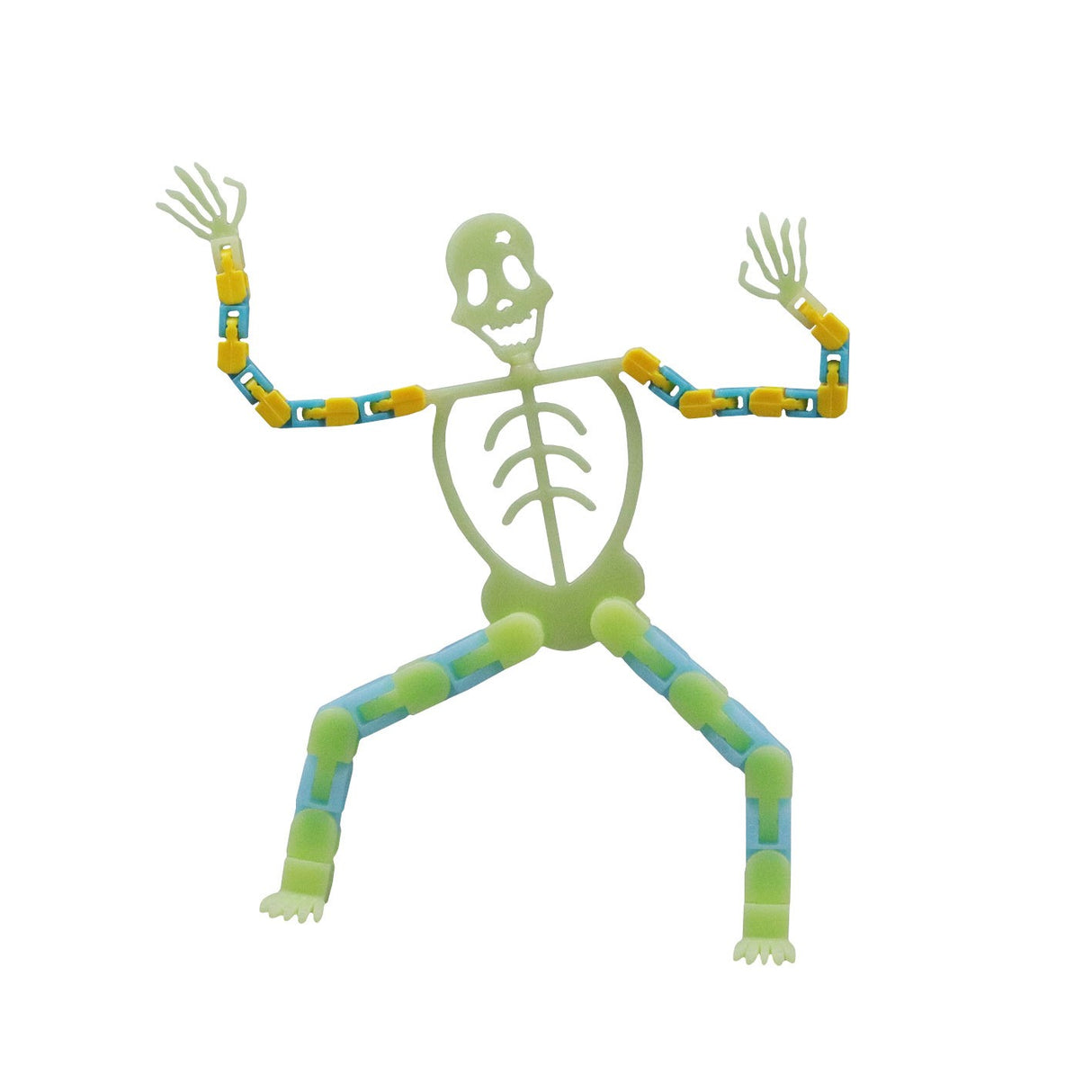 Suport pentru telefon mobil, jucarie de decompresie pentru adulti, tip schelet luminos de Halloween, verde, lungime 17 cm - vivimall.ro