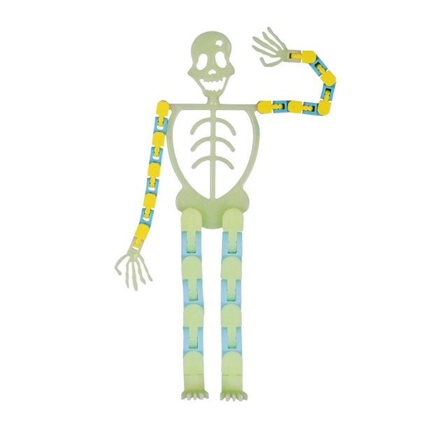 Suport pentru telefon mobil, jucarie de decompresie pentru adulti, tip schelet luminos de Halloween, verde, lungime 17 cm - vivimall.ro
