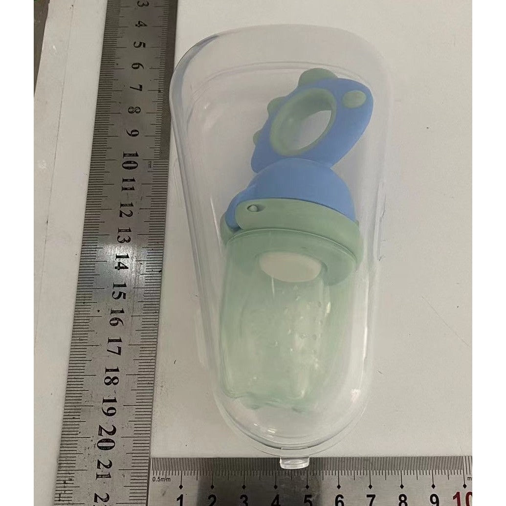 Suzeta pentru Fructe, Vivimall, pentru Bebelusi, din Silicon Alimentar, +4 Luni, 2 mm Grosime Gauri Tetina, 12.4 x 5.1 x 4.7 cm, Albastru - vivimall.ro