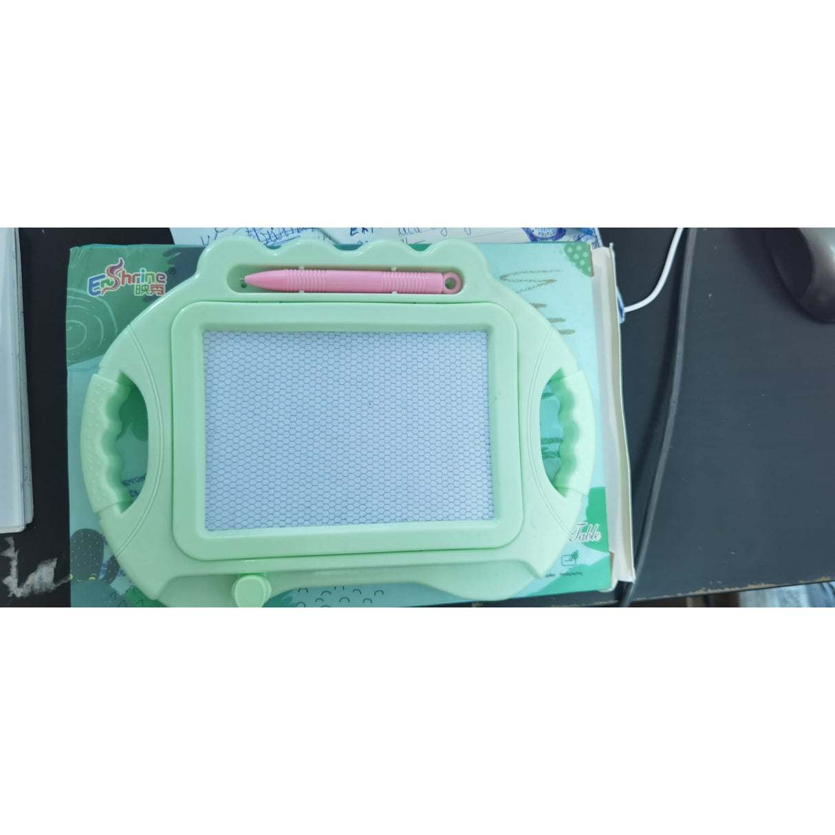 Tabla Magnetica pentru desen Vivimall, Pix, forma dreptunghi, dimensiuni 23x17 cm, Dezvolta Creativitatea, cu picioare suport, Verde, Resigilat - vivimall.ro