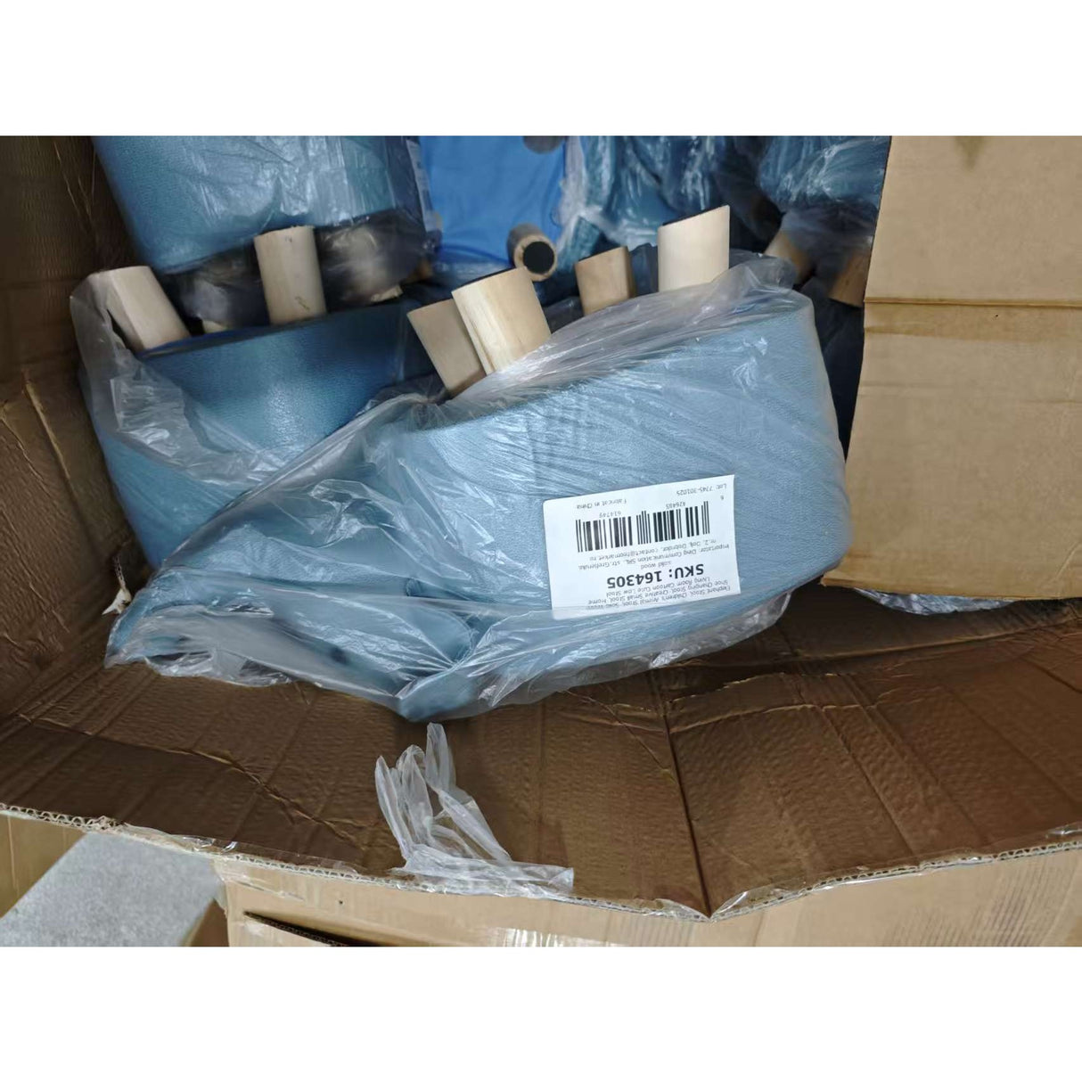 Taburet pentru Copii, Flippy, Scaun Tip Taburet, Model Elefant, din Lemn Masiv, Scaun pentru Copii, 30 x 25 x 25 cm, Albastru deschis - vivimall.ro