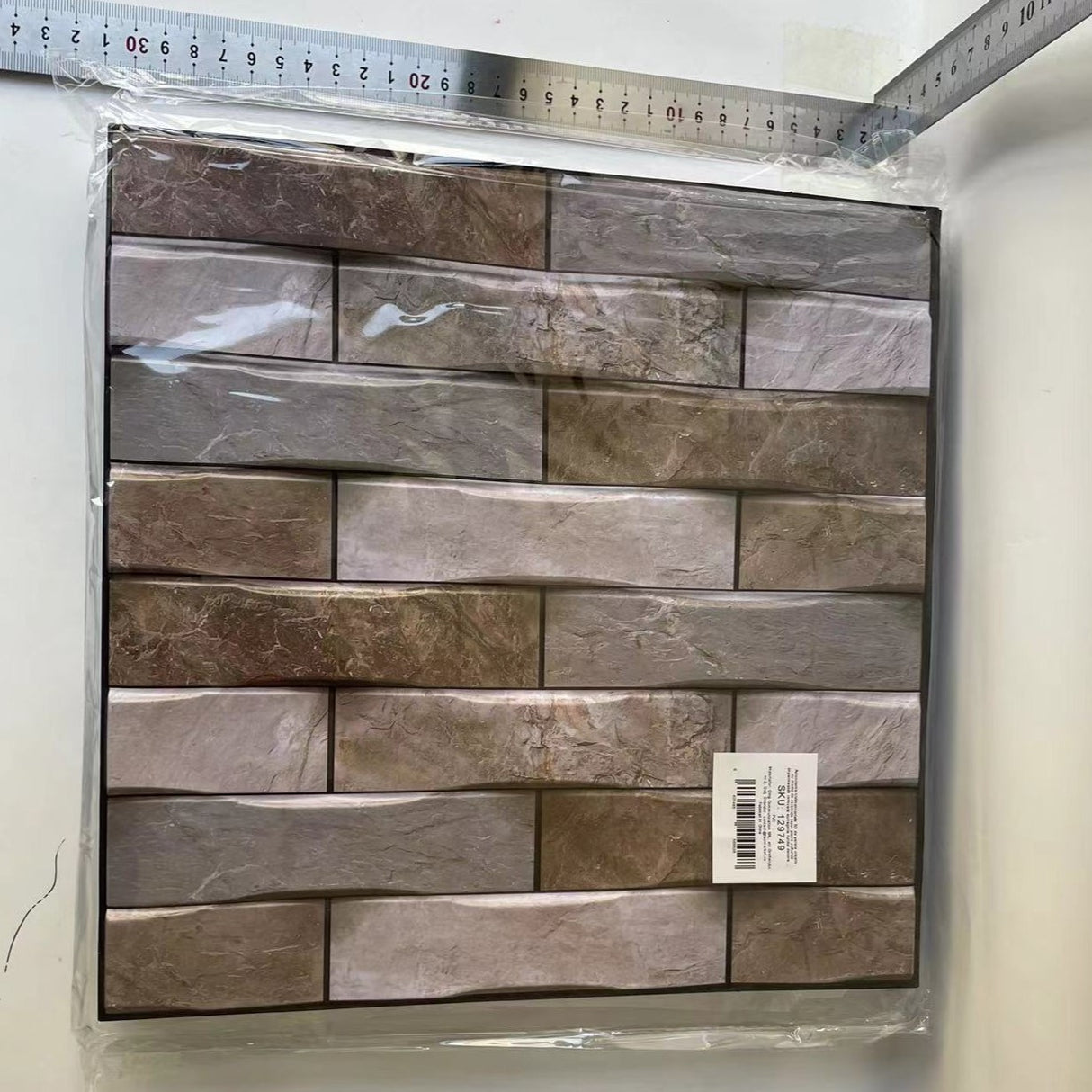 10 x Placi Tapet Autocolant 3D cu Imitatie de Marmura, pentru Perete Bucatarie Sufragerie, Usor de Curatat, Rezistent la Apa, Autoadeziv, 30x30 cm, Gri Maro Bej - vivimall.ro