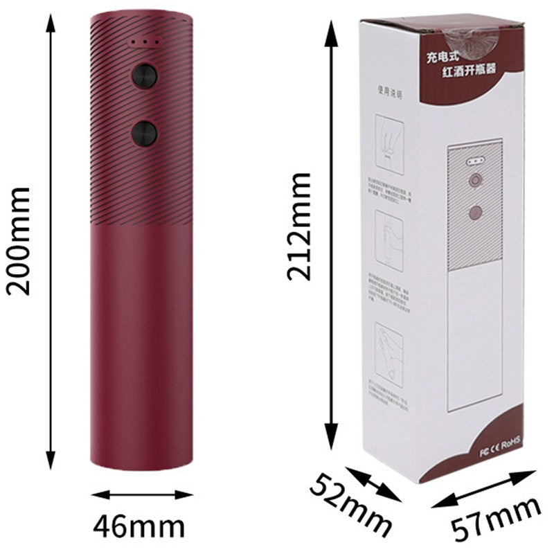 Tirbuson Electric, Vivimall, Deschizator Sticle de Vin, de Uz Casnic de Ultima Generatie, Reincarcabil prin Incarcare USB, 20 x 4.6 cm Rosu - vivimall.ro