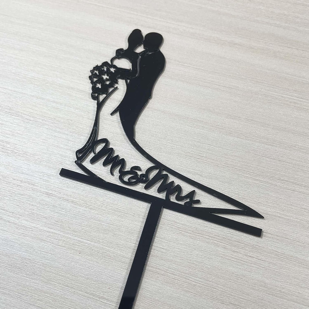 Topper Tort, Vivimall, Model 1 Mr&Mrs, 17.5 x 11 cm, Negru - vivimall.ro