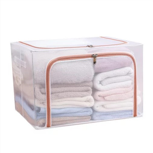 Cutie De Depozitare, Pliabilă, Cu Fermoar, Textil, Cadru Metalic, Suport Bază Stabil, Din Plastic - vivimall.ro