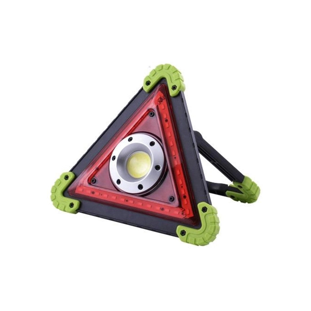 Multifunkciós Elakadásjelző Háromszög, LED Zseblámpa, Vízálló IP65, 800 Lm, 2 X AA, Telefontöltési Funkció, USB és Micro USB, Cob 33