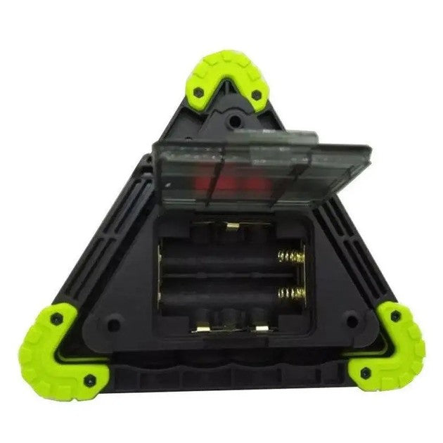 Multifunkciós Elakadásjelző Háromszög, LED Zseblámpa, Vízálló IP65, 800 Lm, 2 X AA, Telefontöltési Funkció, USB és Micro USB, Cob 33