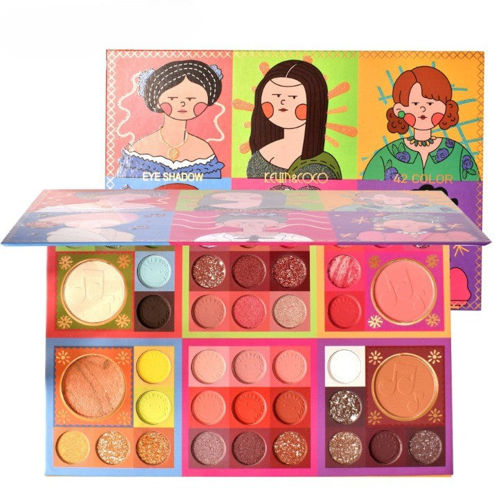 Sminkkészlet, Kevin&Coco szemhéjfesték paletta 42 pigmentált színnel