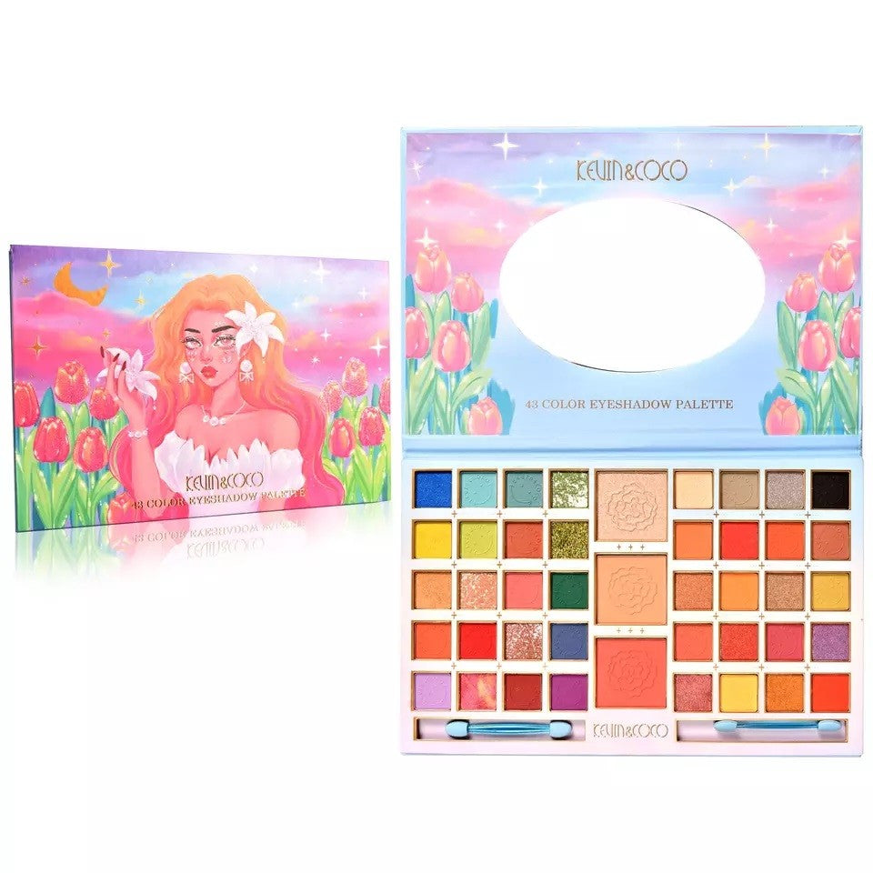 Sminkkészlet, Kevin&Coco szemhéjfesték paletta 43 pigmentált színnel