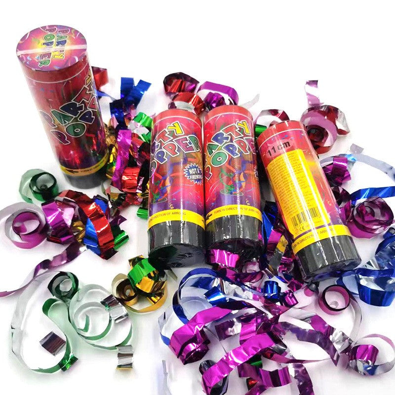 Tun de Confetti, Vivimall, Party Popper 15 cm, Model Panglici din Folie, Multicolor - vivimall.ro